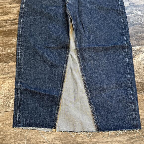 RE/DONE Midi Denim Skirt Womens 26 Blue Heritage Rinse Organic Cotton NEW - Picture 3 of 14
